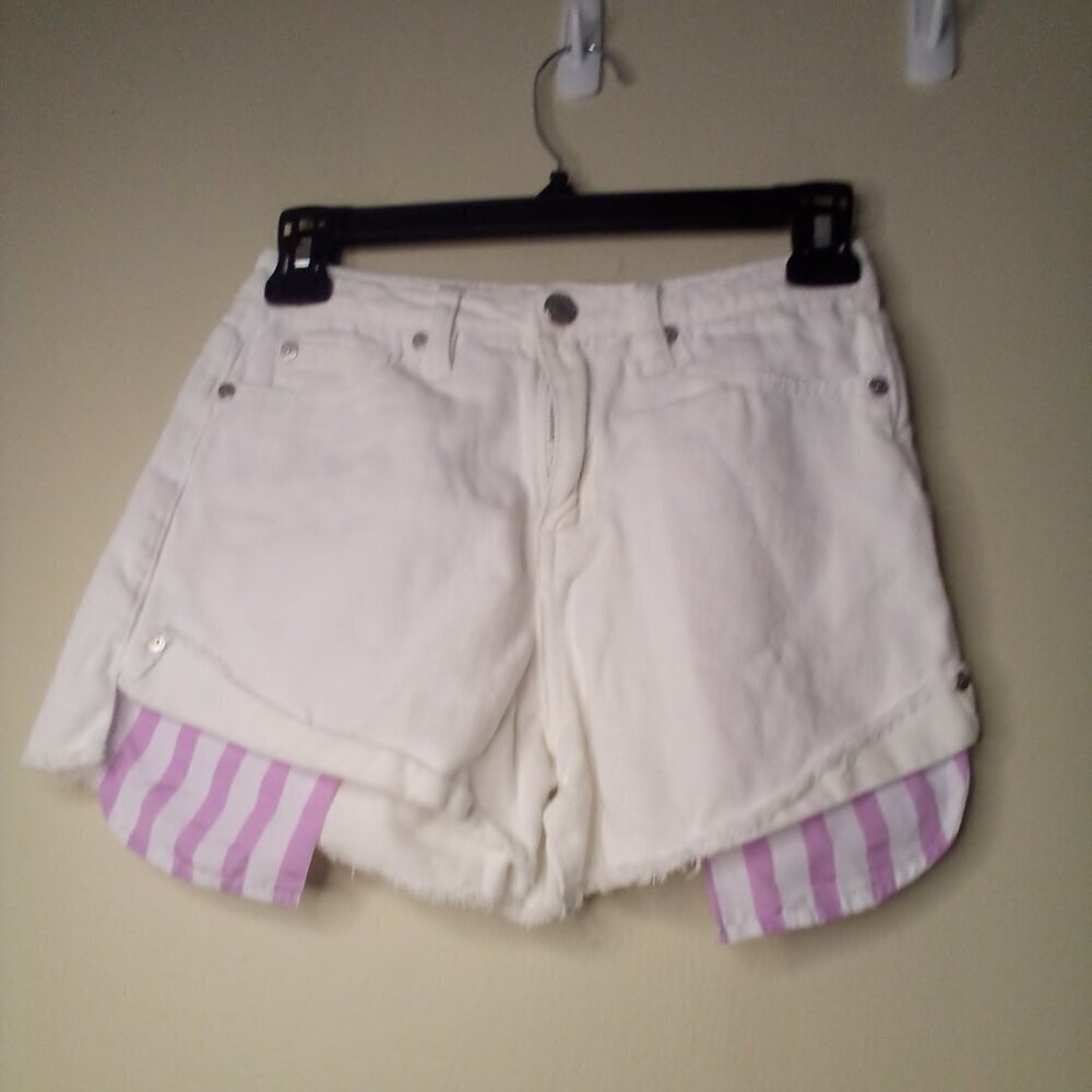 Habitual Kid Shorts Girls 12 High Rise Ritual Short Raw Hem Denim White